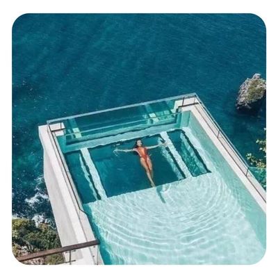 Piscine a foglia acrilica trasparente a colori trasparenti per grandi dimensioni