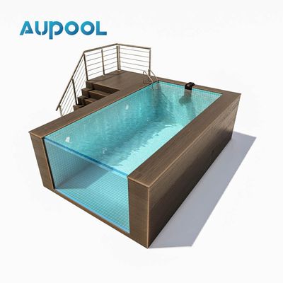 Contenitore prefabbricato portatile da 20 piedi piscina per famiglie con acrilico di lucite e densità 1,2 g/cm3