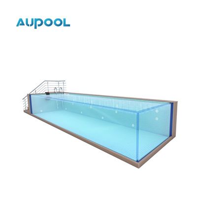 Piscine di lusso nel cortile di casa vetro sopra terra pannello acrilico prefabbricato con spessore di 100 mm