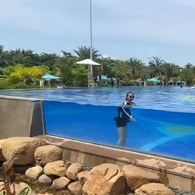 Formazione sull'installazione di finestre acriliche per piscine sottomarine residenziali
