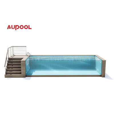 Acqua chiara mente chiara prefabbricato 20ft 40ft container di trasporto piscina con taglio