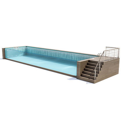 Densità di pannello acrilico 1,2 g/cm3 Piscina esterna in acciaio composito con macchina per piscine senza fine