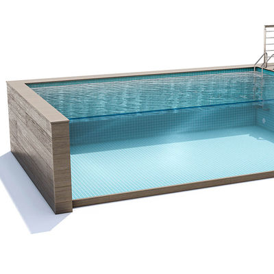 Densità di pannello acrilico 1,2 g/cm3 Piscina esterna in acciaio composito con macchina per piscine senza fine