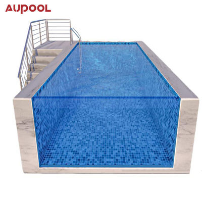 Piastra acrilica Aupool Cornice Piscina con superficie in marmo intarsiata in giada