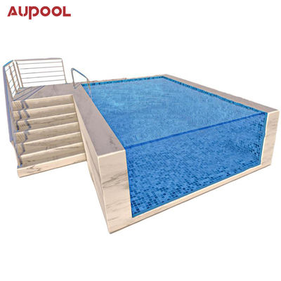 Piastra acrilica Aupool Cornice Piscina con superficie in marmo intarsiata in giada