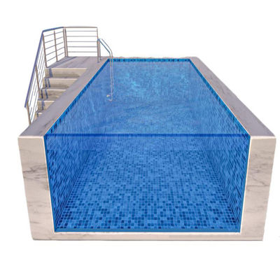 Piscina trasparente infinita fatta di materiale lucito puro al 100% per alberghi scuole e palestre