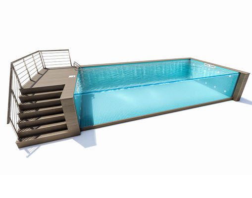 Piscina prefabbricata in acrilico trasparente per esterni con spessore del pannello personalizzato
