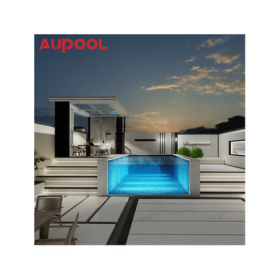 Piscina prefabbricata in acrilico trasparente per esterni con spessore del pannello personalizzato