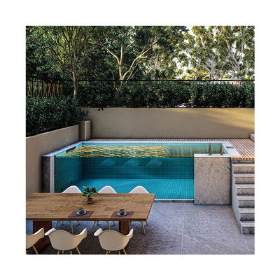 Piscine in acciaio inossidabile su misura con cartone di plastica in legno color caffè