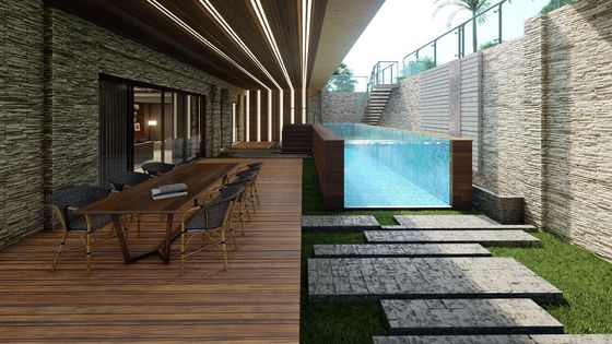 24m3 Capacità dell'acqua della piscina pannello di plastica acrilica trasparente per finestra della piscina