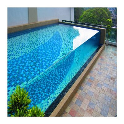 Piscine infinite in vetro in fibra di vetro Piscine a schiena Intex Piscina in poliestere blu cristallo