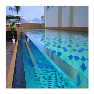Piscine infinite in vetro in fibra di vetro Piscine a schiena Intex Piscina in poliestere blu cristallo