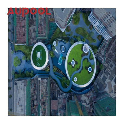 Pannello Acrilico Fuso Due Anelli PVC Trasparente Blu Grande Adulto Piscina gonfiabile Esterno