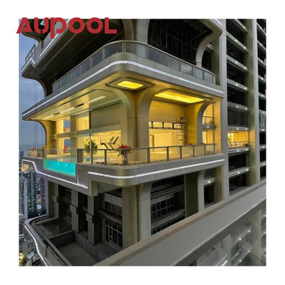 Pannello Acrilico Fuso Due Anelli PVC Trasparente Blu Grande Adulto Piscina gonfiabile Esterno