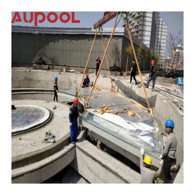 Pannello Acrilico Fuso Due Anelli PVC Trasparente Blu Grande Adulto Piscina gonfiabile Esterno