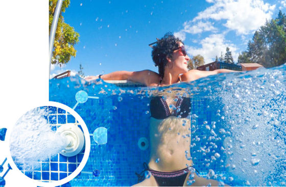 Piscina di lusso sopra terra Fibra di vetro Infinita trasparente con cartone di legno di plastica