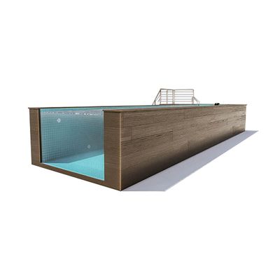Piscina esterna in fibra di vetro ad alta diafanalità 92,5% e design chiaro/trasparente