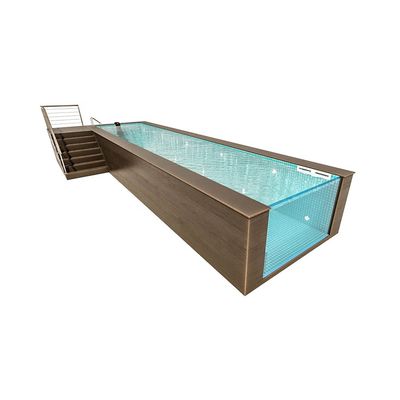 Piscine a terra in fibra di vetro prefabbricate rettangolari per giardini commerciali all'aperto