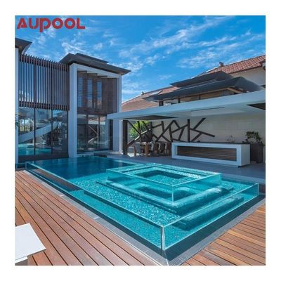 Piscina esterna su misura con foglio acrilico e illuminazione subacquea in contenitore da 20 piedi