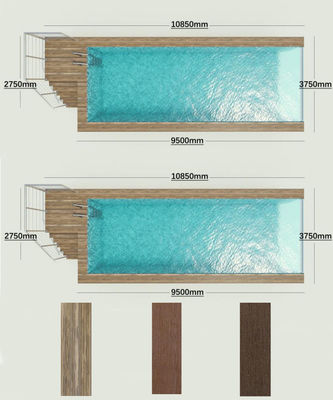 Pannello acrilico trasparente AUPOOL Fibra di vetro Piscine per bambini all'aperto con scala e pompa di calore per bambini