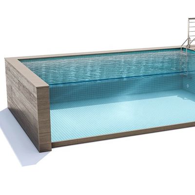 Grande piscina prefabbricata in vetro acrilico trasparente per piscine esterne sopra terra