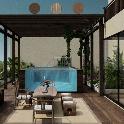Hotel piscina prefabbricata con pompa Fliter e accessori all'aperto sopra terra