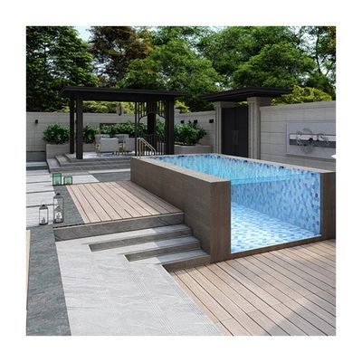 Piscine prefabbricate a funzione infinita con finestre a pannello acrilico e costruzione in acciaio inossidabile