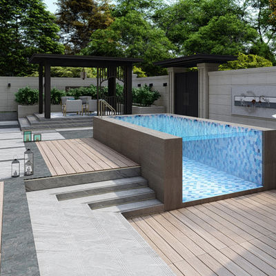 Piscine Nuoto esterno Cornice metallica Fibra di vetro Piscina a terra con materiale acrilico