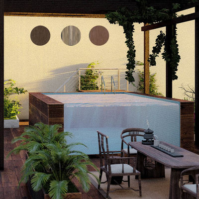 Piscine Nuoto esterno Cornice metallica Fibra di vetro Piscina a terra con materiale acrilico