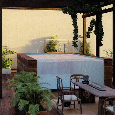 Piscine da 18 piedi sopra terra con telaio metallico e finestrino acrilico a colori trasparenti