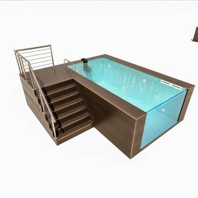 Modellazione di piscine di vetro sopra il suolo Clorinatore di sale per piscine esterne personalizzate