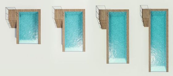 Struttura in acciaio in lamiera composita FRP pannelli laterali acrilici opzionali per parco acquatico piscina