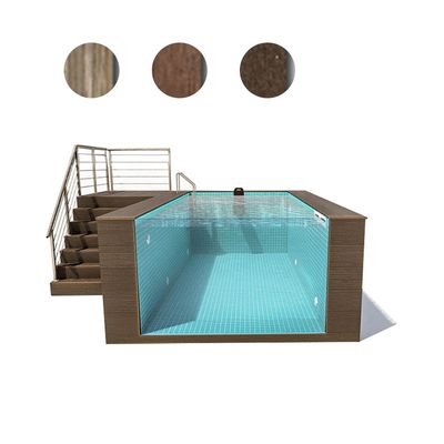 Piscina prefabbricata nel cortile con design infinito e pompa d'aria