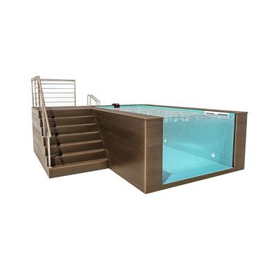 Piscina prefabbricata nel cortile con design infinito e pompa d'aria