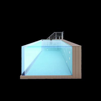 Piscina esterna modulare trasparente e infinita con generatore di cloro di sale