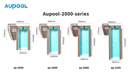 2080 Piscina di vetro acrilico trasparente in fibra di vetro con facile installazione