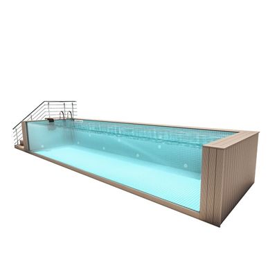 Piscina portatile in acciaio inossidabile con alta trasmissione della luce e sistema di getto d'acqua senza fine