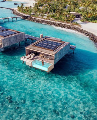 Piscina modulare trasparente in fibra di vetro personalizzabile sopra il terreno per Trendy Island Resort Villa