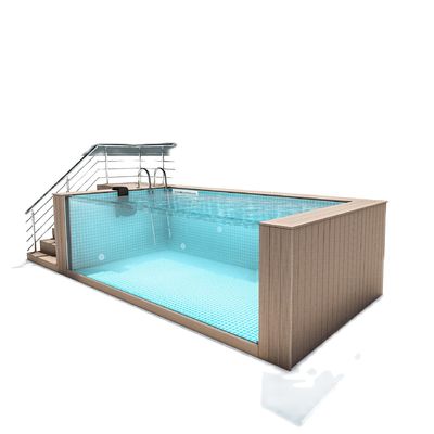 Villa d'acqua Piscina Spa senza fine con grande pannello acrilico e fibra di carbonio