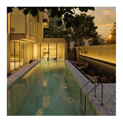 Spessore del pannello acrilico personalizzato Colore caffè Fibra di vetro Cortile Sky Lap Pool Design