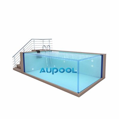 Piscine per famiglie in cortile modulare prefabbricata con pannello acrilico di vetro sopra terra