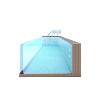 Piscine per famiglie in cortile modulare prefabbricata con pannello acrilico di vetro sopra terra