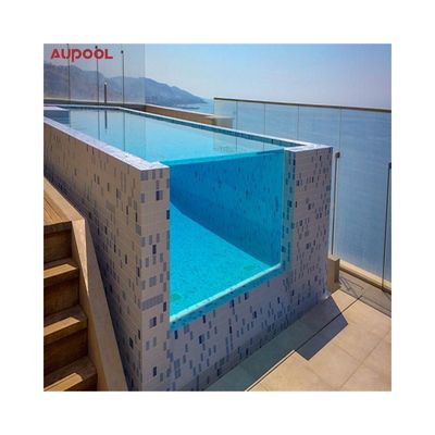 Pannelli di vetro per piscine ad alta trasmissione luminosa per la sicurezza esterna personalizzata sul terreno