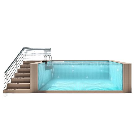 Sport per la famiglia piscina a cielo aperto con vetrina a pannelli acrilici e costruzione in acciaio inossidabile