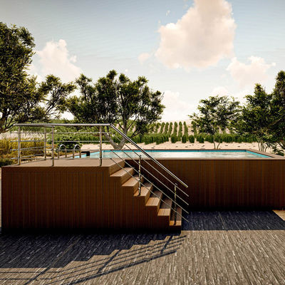 Palla di legno acrilico di colore piscina privata di lusso per il relax all'aria aperta