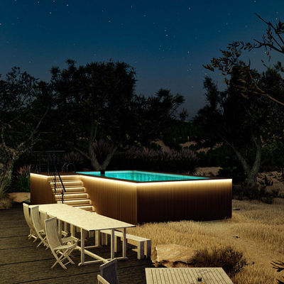 Palla di legno acrilico di colore piscina privata di lusso per il relax all'aria aperta