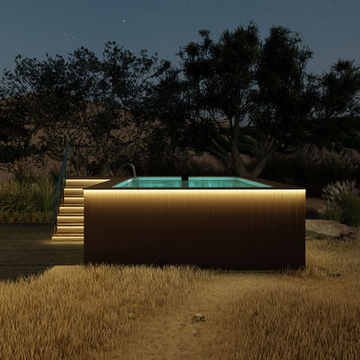 Palla di legno acrilico di colore piscina privata di lusso per il relax all'aria aperta