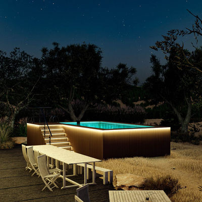 Piscine di contenitori a terra Piscine prefabbricate di piastre in acciaio composito e FRP