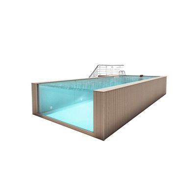 Piscine esterne in contenitori prefabbricati in fibra di vetro ad alta trasmissione luminosa