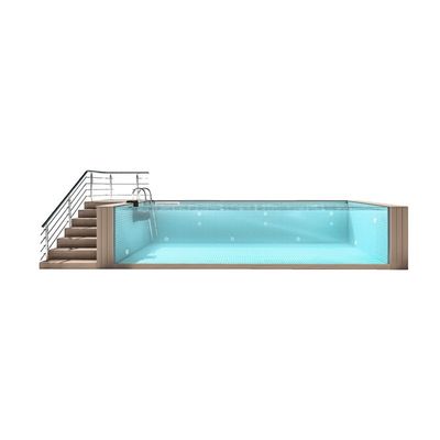 Piscine esterne in contenitori prefabbricati in fibra di vetro ad alta trasmissione luminosa